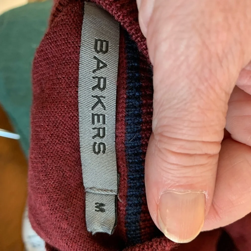 BARKERS New Zealand 💯 merino wool burgundy sweater #eclectic grandpa mens MED